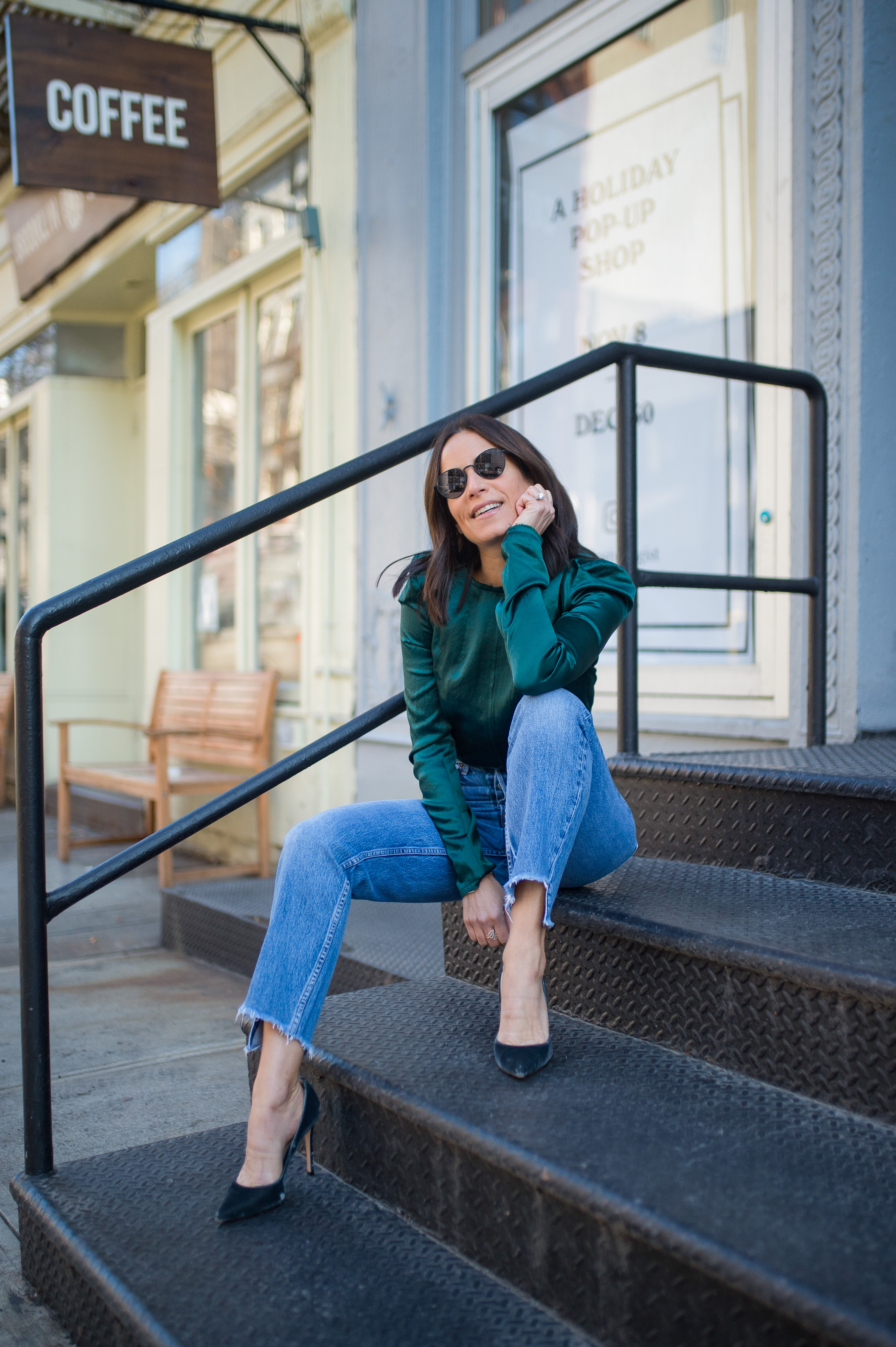 emerald blouse