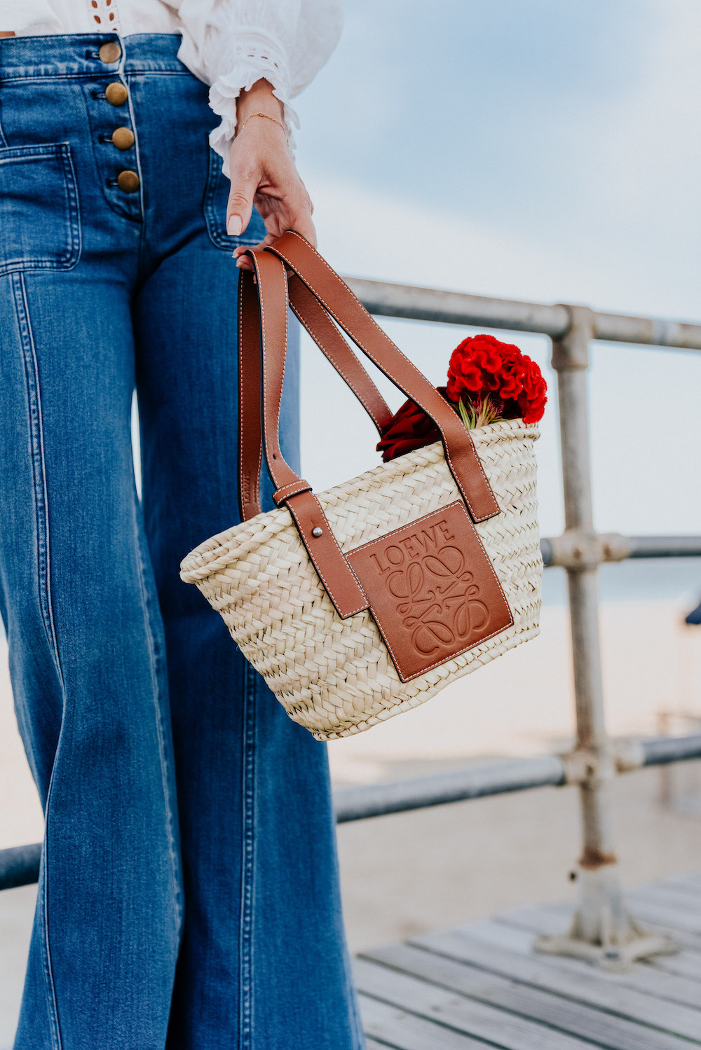 Loewe basket bag medium  Straw bag outfit, Summer outfits